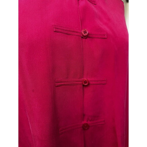 Barrie Pace Vintage 80s Silk Blouse Button Down Formal Shirt Magenta Size 18 1X - Picture 11 of 16